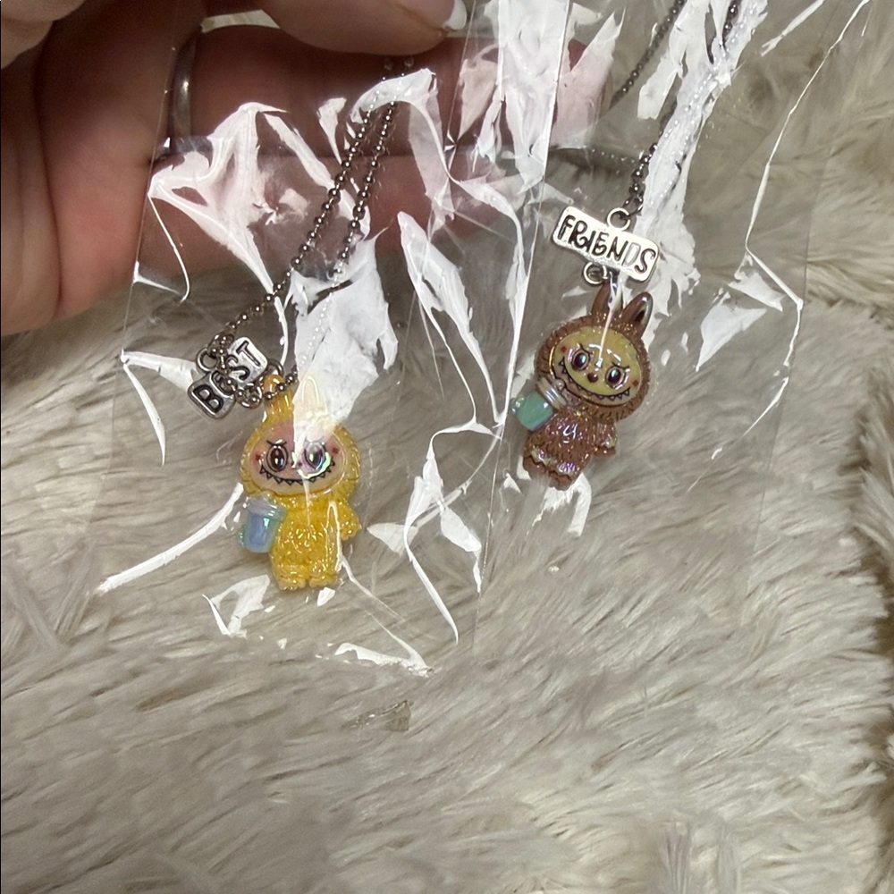 Labubu Sisi and Zimomo Best Friends Kids Necklace Set